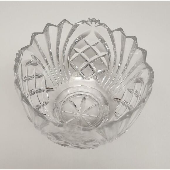 Imperial Lead Crystal Bowl Pineapple Crosshatch Meridian Bowl - Picture 4 of 5